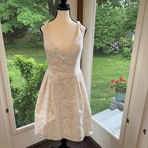 Pronovias Ivory Floral Mini Dress